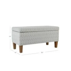 Large Textured Storage Bench - HomePop Ash Gray