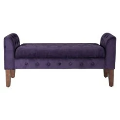 HomePop Velvet Tufted Storage Settee Bench Blue -Ottomans Official Shop unnamed file 6878