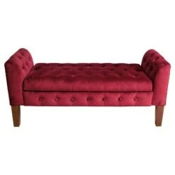 HomePop Velvet Tufted Storage Settee Bench Blue -Ottomans Official Shop unnamed file 6880