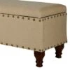 Wooden Storage Bench with Nail Head Trim - Benzara Beige/brown 2 Wooden Storage Bench with Nail Head Trim - Benzara Beige/brown -Ottomans Official Shop unnamed file 6896