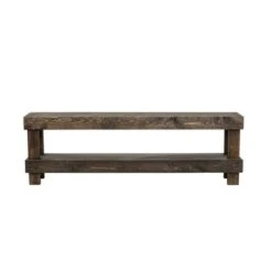 del Hutson Designs DHD1315dw Rustic Luxe Collection Sturdy Construction Contemporary Fully Assembled Wooden Décor Bench Seat, Dark Walnut, Large -Ottomans Official Shop unnamed file 6930