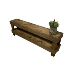 del Hutson Designs DHD1315dw Rustic Luxe Collection Sturdy Construction Contemporary Fully Assembled Wooden Décor Bench Seat, Dark Walnut, Large -Ottomans Official Shop unnamed file 6931