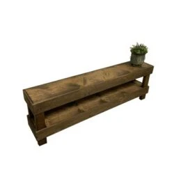 del Hutson Designs DHD1315dw Rustic Luxe Collection Sturdy Construction Contemporary Fully Assembled Wooden Décor Bench Seat, Dark Walnut, Large -Ottomans Official Shop unnamed file 6932