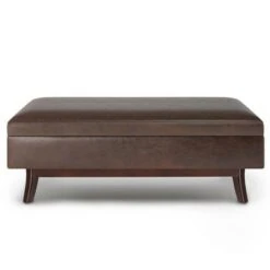 Ethan Rectangular Storage Ottoman - WyndenHall Distressed Saddle Brown -Ottomans Official Shop unnamed file 6942