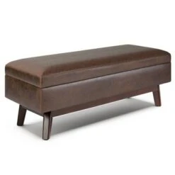 Ethan Rectangular Storage Ottoman - WyndenHall Distressed Saddle Brown -Ottomans Official Shop unnamed file 6947