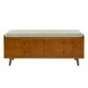 Harvey Mid-Century Modern Lift Top Faux Drawer Storage Bench - Saracina Home Dark Walnut/gray
