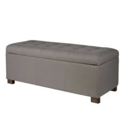 Classic Large Tufted Storage Bench - HomePop Taupe -Ottomans Official Shop unnamed file 6968