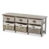 Mabyn Wood 3 Drawer Storage Bench with Baskets Light Gray - Baxton Studio -Ottomans Official Shop unnamed file 7033