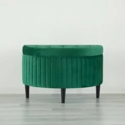 Fabulaxe Half Moon Modern Velvet Tufted Storage Ottoman Bench, Green Product Name -Ottomans Official Shop unnamed file 7045