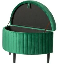 Fabulaxe Half Moon Modern Velvet Tufted Storage Ottoman Bench, Green Product Name -Ottomans Official Shop unnamed file 7048