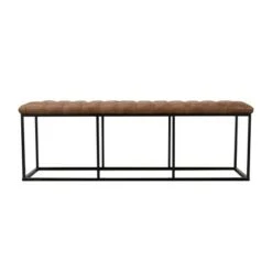 Draper Bench with Button Tufting - Homepop Black