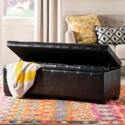 Manhattan Large Storage Bench - Safavieh Burgundy -Ottomans Official Shop unnamed file 7074