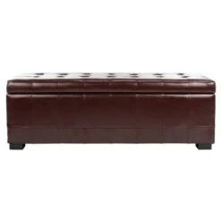 Manhattan Large Storage Bench - Safavieh Burgundy -Ottomans Official Shop unnamed file 7086