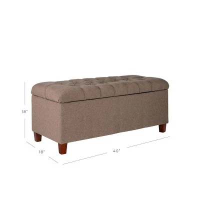 Tufted Storage Bench - HomePop Brown 3 Tufted Storage Bench - HomePop Brown
