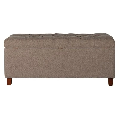 Tufted Storage Bench - HomePop Brown 4 Tufted Storage Bench - HomePop Brown - Image 2