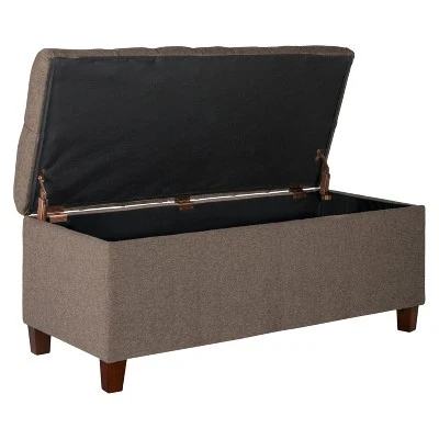 Tufted Storage Bench - HomePop Brown 7 Tufted Storage Bench - HomePop Brown - Image 5