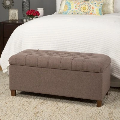 Tufted Storage Bench - HomePop Brown 11 Tufted Storage Bench - HomePop Brown - Image 9