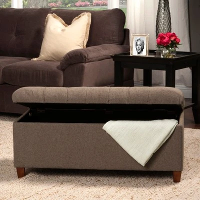 Tufted Storage Bench - HomePop Brown 13 Tufted Storage Bench - HomePop Brown - Image 11