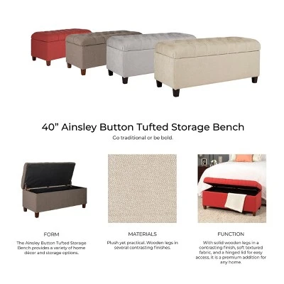 Tufted Storage Bench - HomePop Brown 15 Tufted Storage Bench - HomePop Brown - Image 13