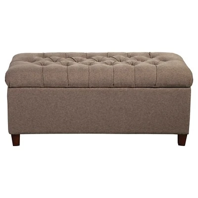 Tufted Storage Bench - HomePop Brown 16 Tufted Storage Bench - HomePop Brown - Image 14