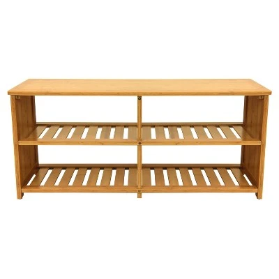 Oceanstar 10-Pair Bamboo Entryway Storage Bench. 3 Oceanstar 10-Pair Bamboo Entryway Storage Bench.