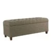 Homepop 48" Macalester Tufted Storage Bench Brown Faux Leather -Ottomans Official Shop unnamed file 7137
