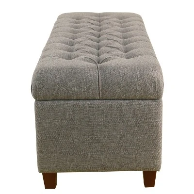 Homepop 48" Macalester Tufted Storage Bench Brown Faux Leather 4 Homepop 48" Macalester Tufted Storage Bench Brown Faux Leather - Image 2