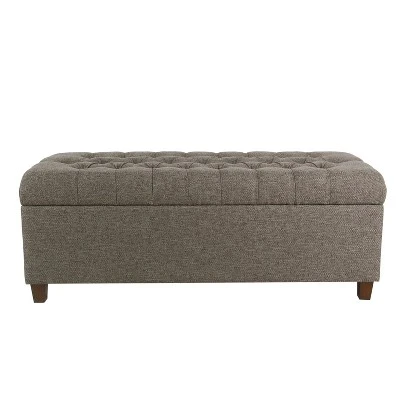 Homepop 48" Macalester Tufted Storage Bench Brown Faux Leather 11 Homepop 48" Macalester Tufted Storage Bench Brown Faux Leather - Image 9