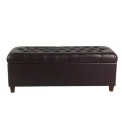 Homepop 48" Macalester Tufted Storage Bench Brown Faux Leather 21 Homepop 48" Macalester Tufted Storage Bench Brown Faux Leather -Ottomans Official Shop unnamed file 7146