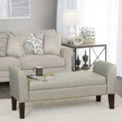 Tara Storage Bench Settee Gray - HomePop