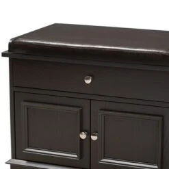 Mason Modern And Contemporary Wood 2 Drawer Shoe Storage Bench Dark Brown - Baxton Studio -Ottomans Official Shop unnamed file 7169