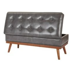 Katheryn Bonded Leather Storage Bench Pewter - OSP Home Furnishings -Ottomans Official Shop unnamed file 7186