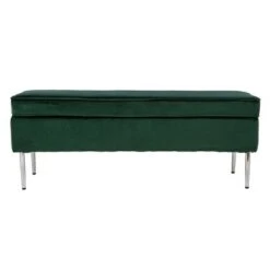 Danston Upholstered Storage Bench Green/Silver - Aiden Lane -Ottomans Official Shop unnamed file 7189