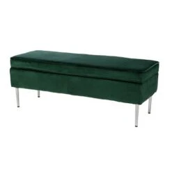Danston Upholstered Storage Bench Green/Silver - Aiden Lane -Ottomans Official Shop unnamed file 7190