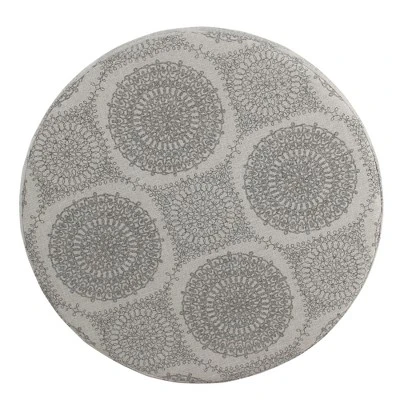 Round Storage Otttoman - HomePop Gray 5 Round Storage Otttoman - HomePop Gray - Image 3