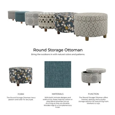 Round Storage Otttoman - HomePop Gray 9 Round Storage Otttoman - HomePop Gray - Image 7