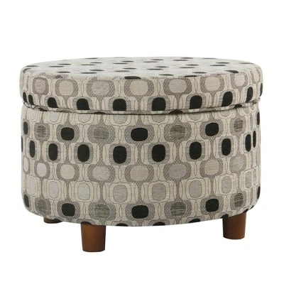 Round Storage Otttoman - HomePop Gray 12 Round Storage Otttoman - HomePop Gray - Image 10