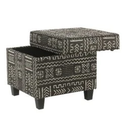 Square Storage Ottoman with Lift Off Top Onyx - HomePop -Ottomans Official Shop unnamed file 7253
