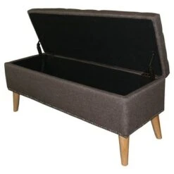 Tufted Storage Bench 17" - Gray - Ore International