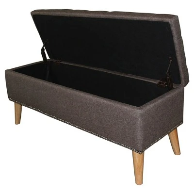 Tufted Storage Bench 17" - Gray - Ore International 3 Tufted Storage Bench 17" - Gray - Ore International