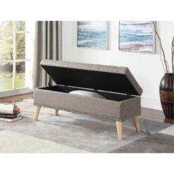 Tufted Storage Bench 17" - Gray - Ore International 7 Tufted Storage Bench 17" - Gray - Ore International -Ottomans Official Shop unnamed file 7298