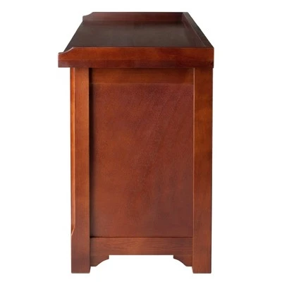 Verona Storage Bench with 3 Foldable Beige Color Fabric Baskets - Walnut - Beige - Winsome 4 Verona Storage Bench with 3 Foldable Beige Color Fabric Baskets - Walnut - Beige - Winsome - Image 2