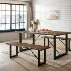 54" Wade Wood Dining Bench Walnut - HOMES: Inside + Out -Ottomans Official Shop unnamed file 736