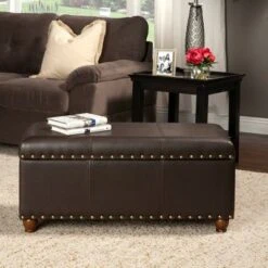 Storage Cocktail Bench Brown - HomePop 10 Storage Cocktail Bench Brown - HomePop -Ottomans Official Shop unnamed file 7374