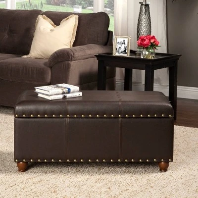 Storage Cocktail Bench Brown - HomePop 5 Storage Cocktail Bench Brown - HomePop - Image 3