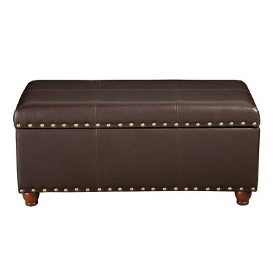 Storage Cocktail Bench Brown - HomePop 7 Storage Cocktail Bench Brown - HomePop - Image 5