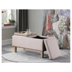 Storage Bench Wood Legs-Ore International Gray 10 Storage Bench Wood Legs-Ore International Gray -Ottomans Official Shop unnamed file 7380