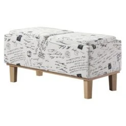 Storage Bench Wood Legs-Ore International Gray 12 Storage Bench Wood Legs-Ore International Gray -Ottomans Official Shop unnamed file 7382