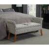 Garbo Storage Bench Ribbon Pattern Fabric - Breighton Home