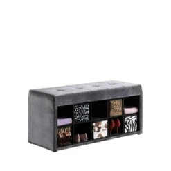 Velour Multi - Purpose Storage Bench - Ore International Beige -Ottomans Official Shop unnamed file 7427